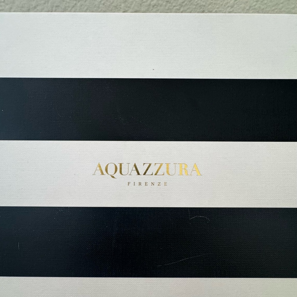 Aquazzura Striped Box with Gold Logo